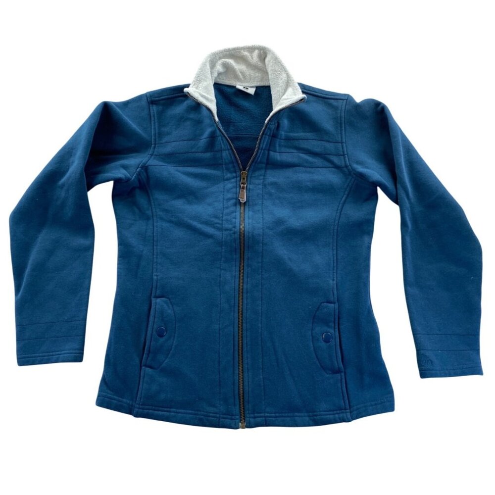 Columbia Women's Small Full-Zip Fleece Jacket Blue With Pockets